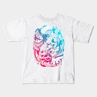 Dual Color Abstract Wave of Thoughts No 2 Kids T-Shirt